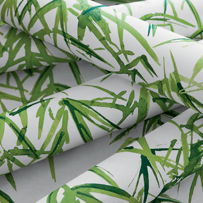 Kyoto Leaves Wallpaper - Emerald Green