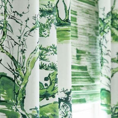 Kyoto Leaves Wallpaper - Emerald Green