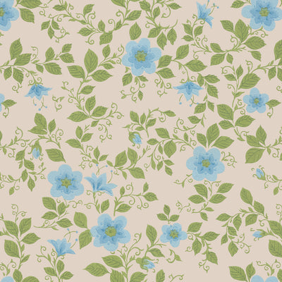 Morning Glory Wallpaper - Blue