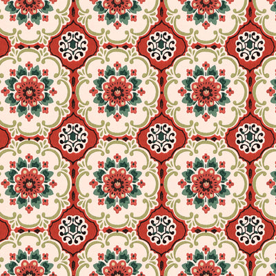 Country Charm Wallpaper - Crimson