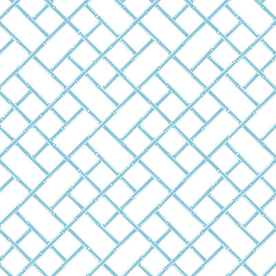 Bamboo Lattice Wallpaper - Aqua