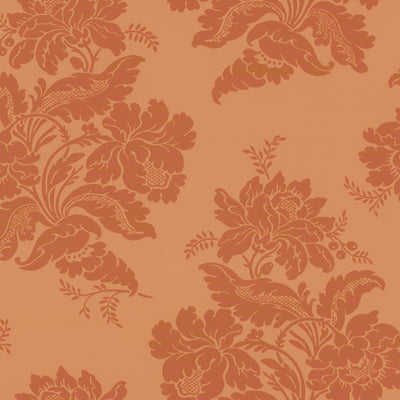 Burnt Orange Floral Wallpaper