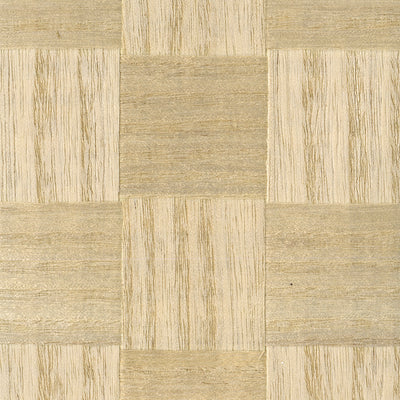 Beige Check Wood Wallpaper