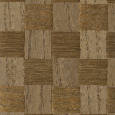 Cacao Check Wood Wallpaper