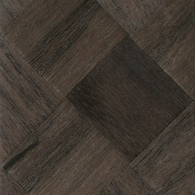 Cacao Diagonal Check Wood Wallpaper