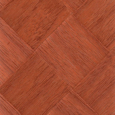 Vermilion Diagonal Check Wood Wallpaper