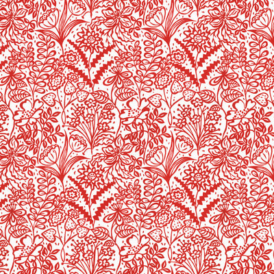 Floral Fandango Wallpaper - Red