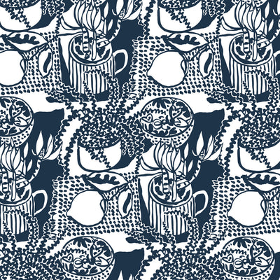 Still Life with Lemon Wallpaper - Indigo