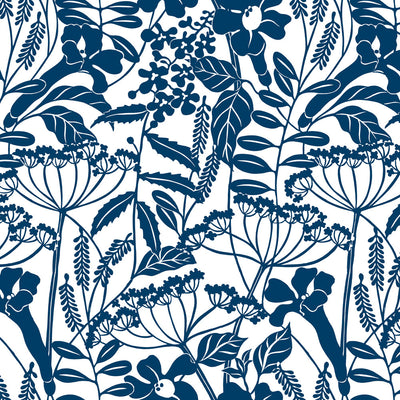 Wild Hedgerow Wallpaper - Indigo