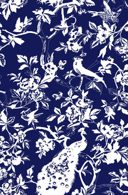 Peacock Wallpaper - Navy