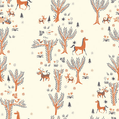 Forest Picnic Wallpaper by Jim Flora - Autumn