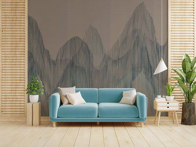 Sediment Mural - Haze on Grasscloth