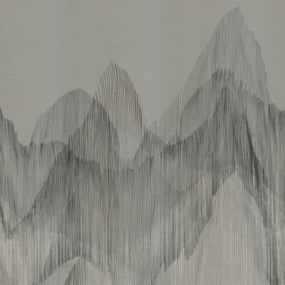 Sediment Mural - Fog on Grasscloth