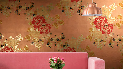 Chinese Silk Gold Leaf Wallpaper