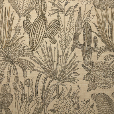 Cactus Garden Burlap Wallpaper