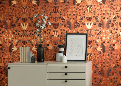 Ottoman Copper Leaf Wallpaper