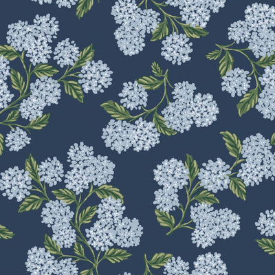 Hydrangea Wallpaper - Navy