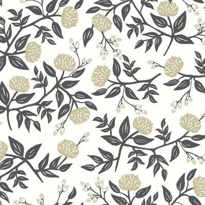 Peonies Wallpaper - White/Black