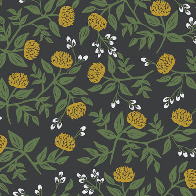 Peonies Wallpaper - Black/Gold