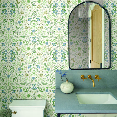 Wildwood Wallpaper - Blue/Green