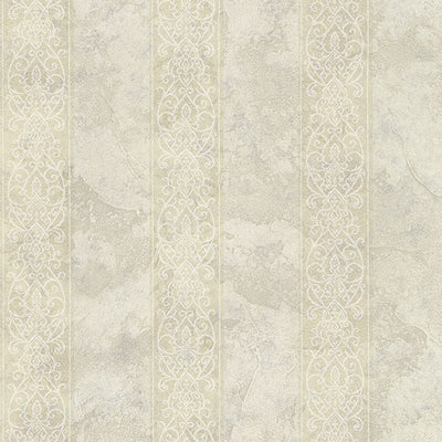 Presque Isle Sand Regal Stripe Wallpaper