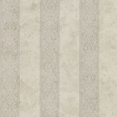 Presque Isle Taupe Regal Stripe Wallpaper