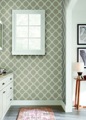 Open Trellis Wallpaper - Taupe