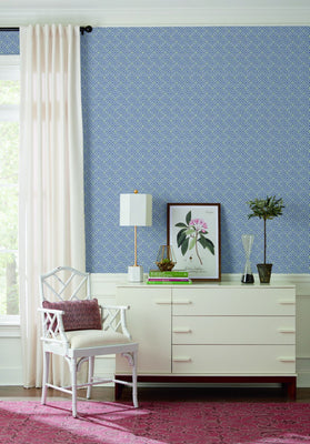 Lacey Circle Geo Wallpaper - Navy