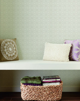 Pergola Lattice Wallpaper - Taupe