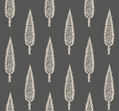 Juniper Tree Wallpaper - Black/Taupe