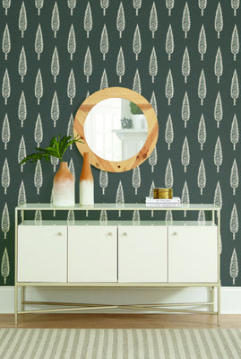 Juniper Tree Wallpaper - Black/Taupe