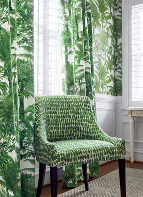 Palm Botanical Wallpaper - Emerald Green