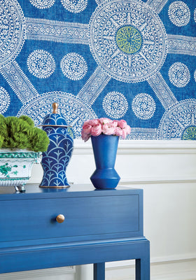 Stonington Wallpaper - Blue and Green