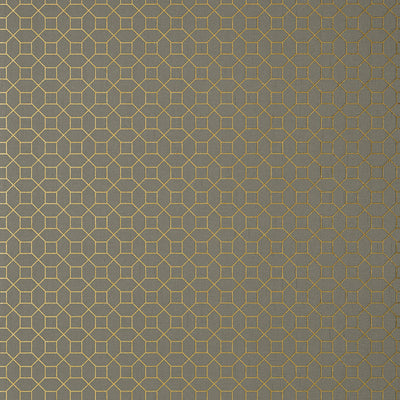 Farris Wallpaper - Metallic Gold on Charcoal