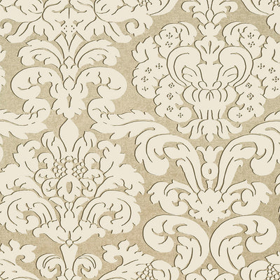 Trelawny Damask Wallpaper - Beige