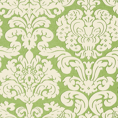 Trelawny Damask Wallpaper - Green