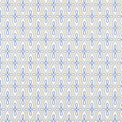 Bribie Wallpaper - Blue and Beige