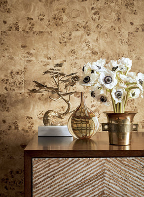 Burlwood Block Wallpaper - Natural