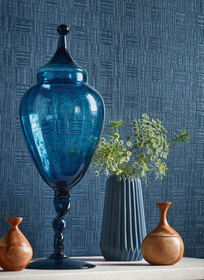 Tunica Basket Wallpaper - Navy