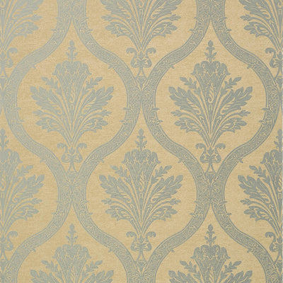 Clessidra Wallpaper - Metallic Silver on Tan