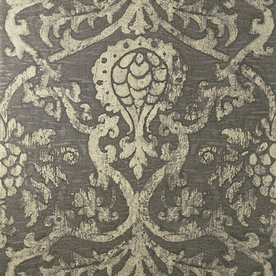 Pravata Damask Wallpaper - Smoke on Foil