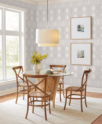 Ettched Lattice Wallpaper - Gray