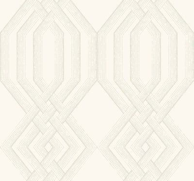 Ettched Lattice Wallpaper - Taupe