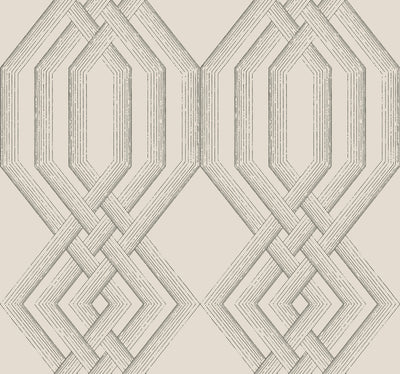 Ettched Lattice Wallpaper - Gray