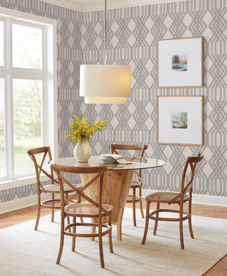 Ettched Lattice Wallpaper - Gray