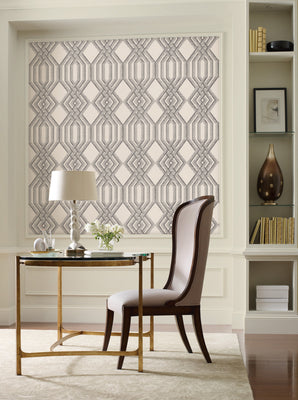 Ettched Lattice Wallpaper - Gray