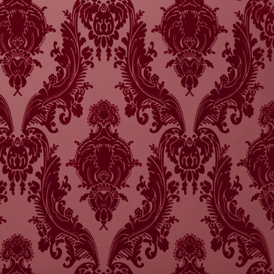 Heirloom Flocked Wallpaper - Maroon